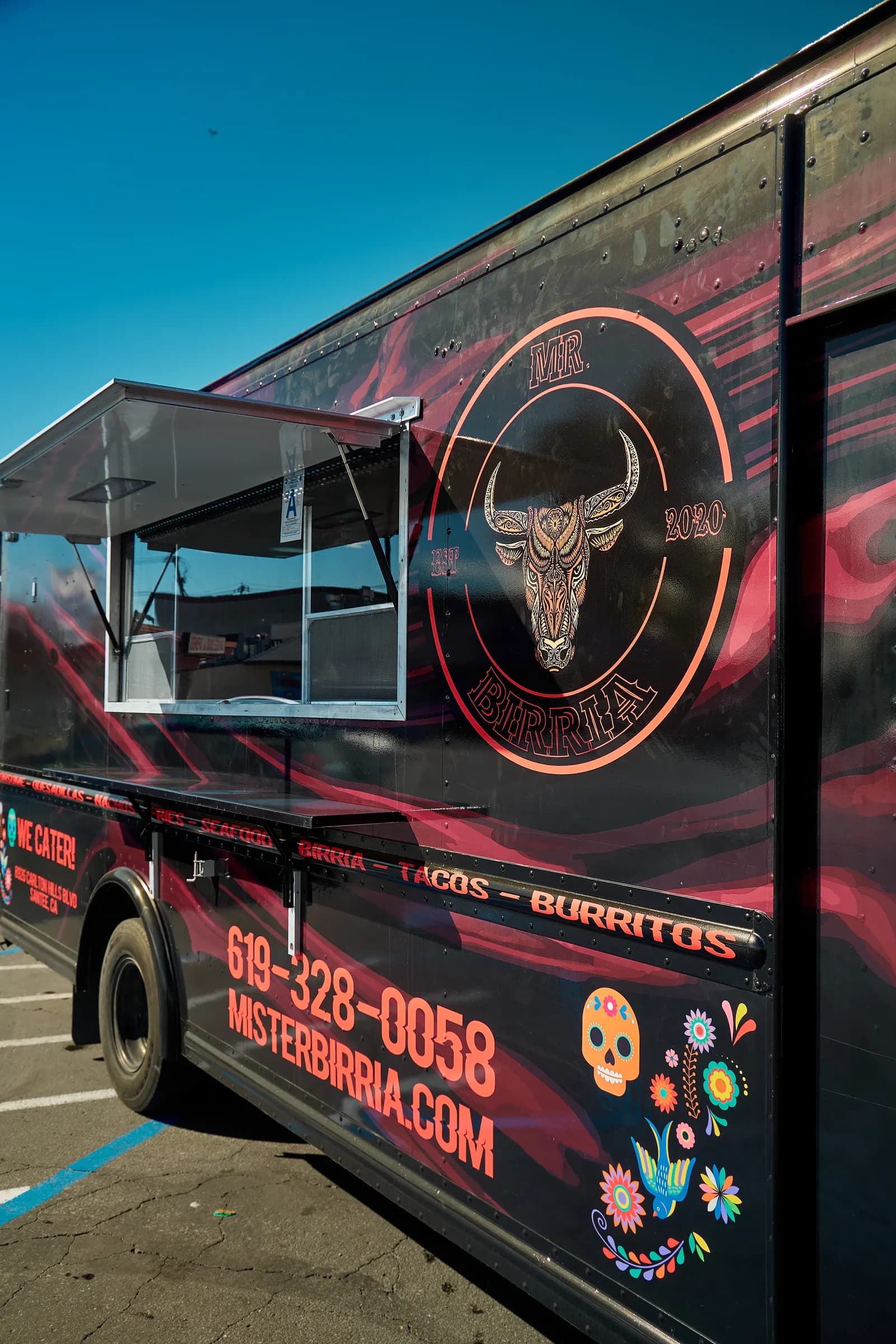 Mr. Birria taco truck catering an event near La Mesa, CA