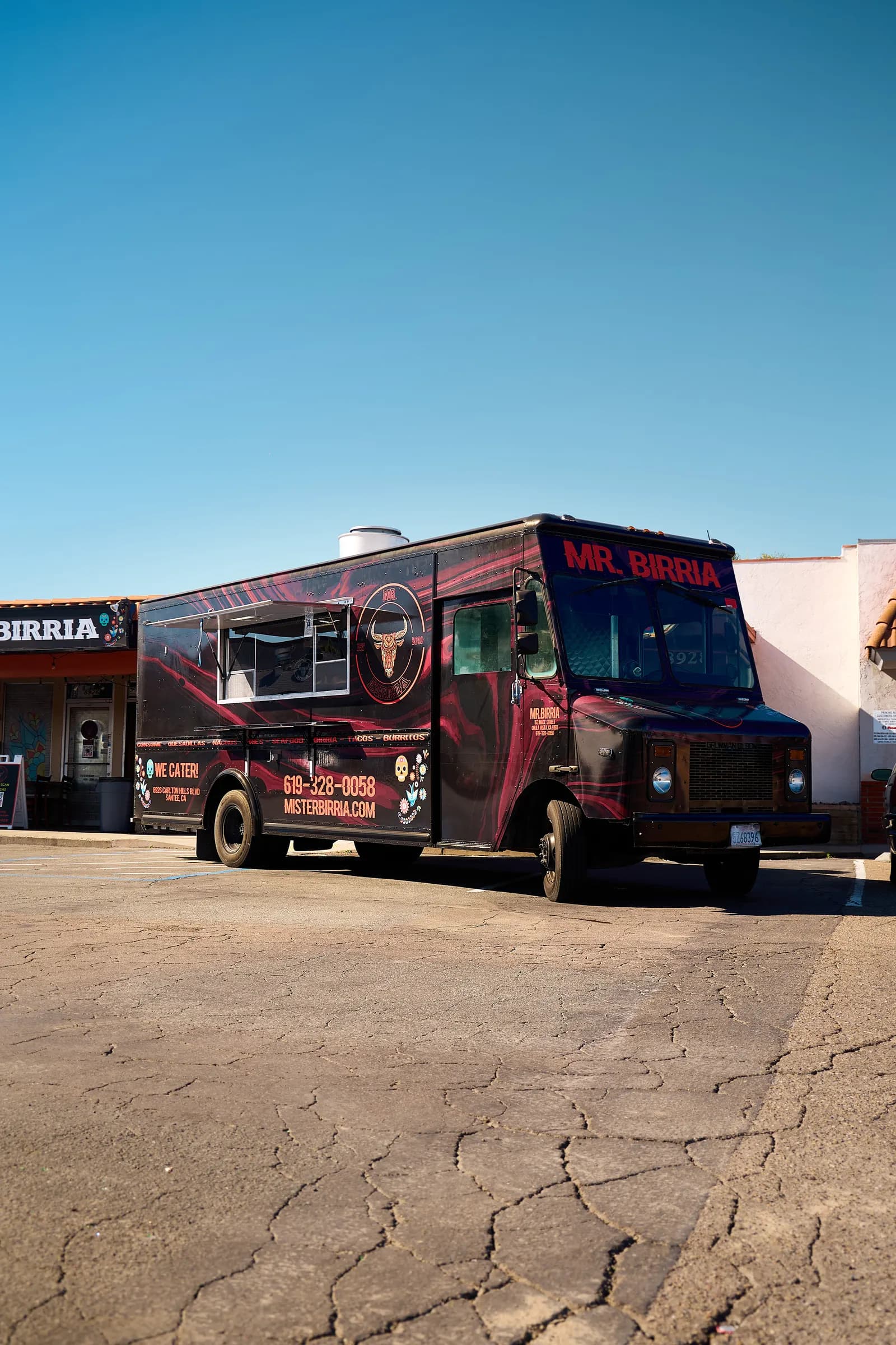 Mr. Birria taco truck catering spread